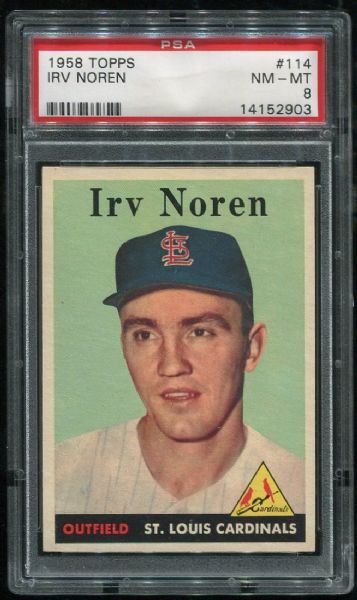 1958 Topps #114 Irv Noren PSA 8