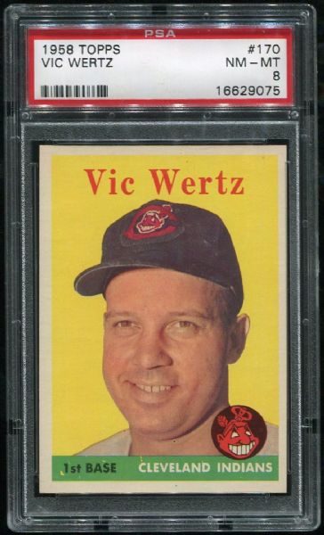 1958 Topps #170 Vic Wertz PSA 8