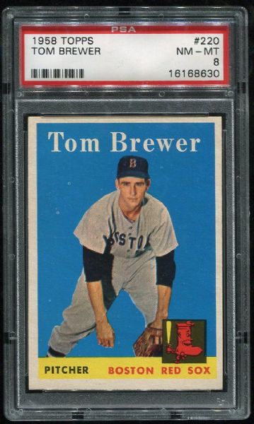 1958 Topps #220 Tom Brewer PSA 8