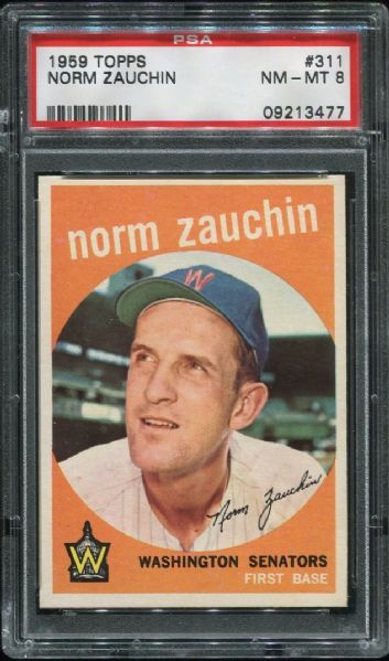 1959 Topps #311 Norm Zauchin PSA 8