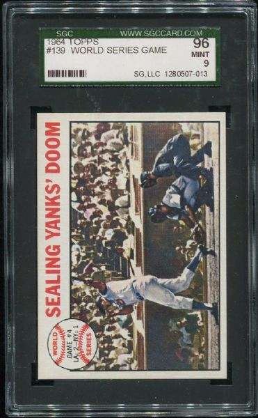 1964 Topps #139 World Series Game 4 SGC 96