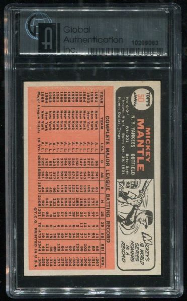 1966 Topps #50 Mickey Mantle GAI 8