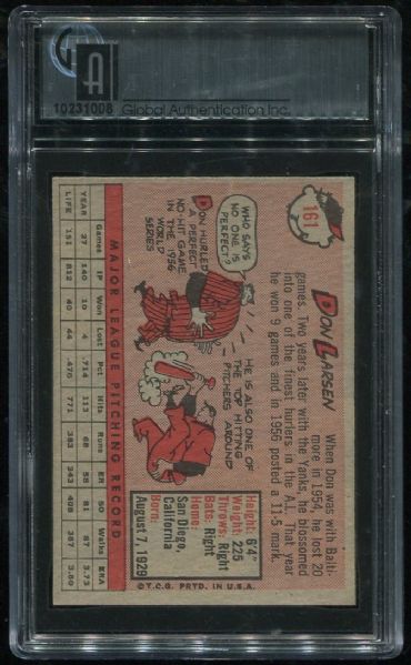 1958 Topps #161 Don Larsen GAI 8