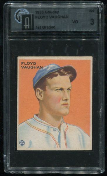 1933 Goudey #229 Floyd Vaughan GAI 3