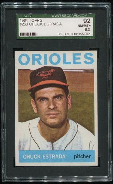 1964 Topps #263 Chuck Estrada SGC 92