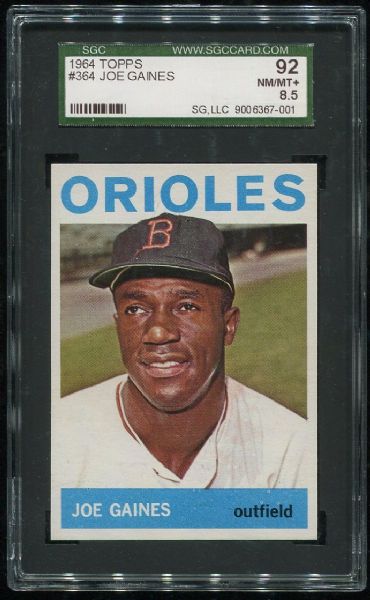 1964 Topps #364 Joe Gaines SGC 92