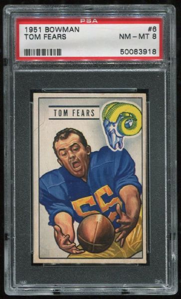 1951 Bowman #6 Tom Fears PSA 8