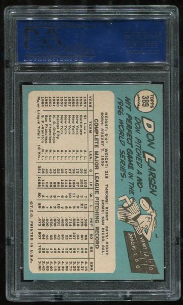 1965 Topps #389 Don Larsen PSA 10