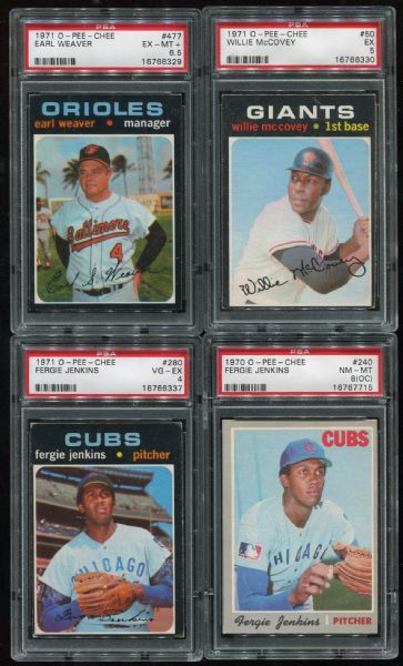 1970 & 1971 O-Pee-Chee Lot of 7 Assorted PSA Graded With Stars