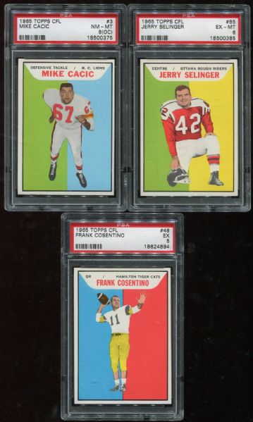 1965 Topps CFL Lot of 32 Assorted with 6 PSA Graded