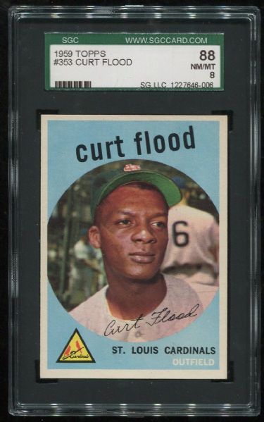 1959 Topps #353 Curt Flood SGC 88