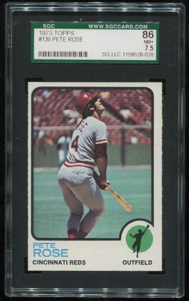 1973 Topps #130 Pete Rose SGC 86