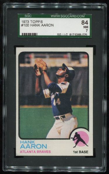 1973 Topps #100 Hank Aaron SGC 84