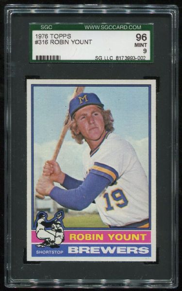 1976 Topps #316 Robin Yount SGC 96