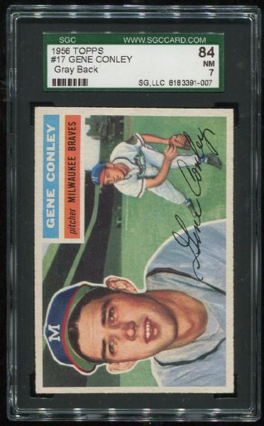 1956 Topps #17 Gene Conley SGC 84