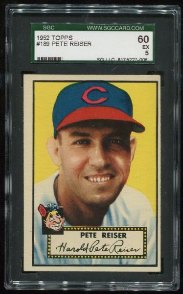 1952 Topps #189 Pete Reiser SGC 60