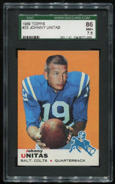 1969 Topps #25 Johnny Unitas SGC 86