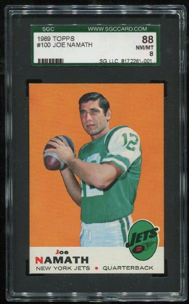 1969 Topps #100 Joe Namath SGC 88