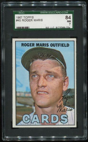 1967 Topps #45 Roger Maris SGC 84