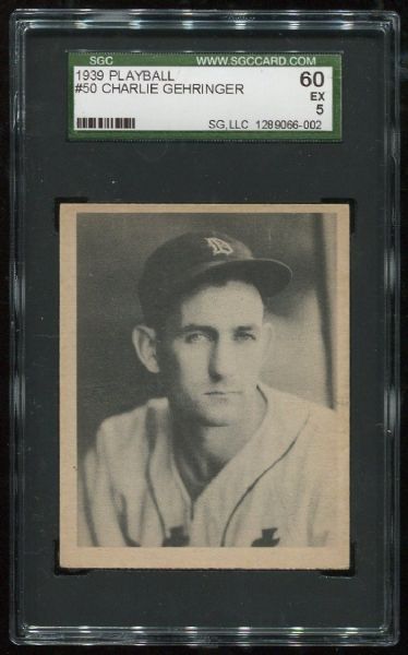 1939 Play Ball #50 Charlie Gehringer SGC 60