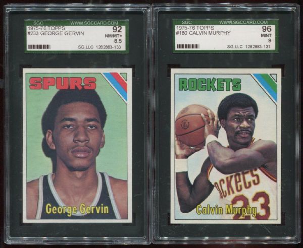 1975-76 Topps Calvin Murphy SGC 96 & George Gervin SGC 92