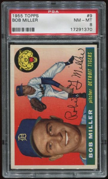 1955 Topps #9 Bob Miller PSA 8