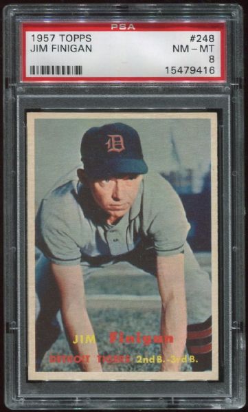 1957 Topps #248 Jim Finigan PSA 8