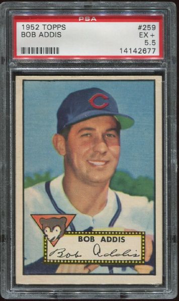 1952 Topps #259 Bob Addis PSA 5.5