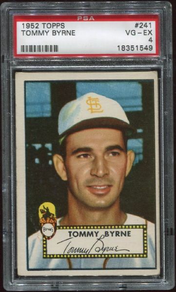 1952 Topps #241 Tommy Byrne PSA 4