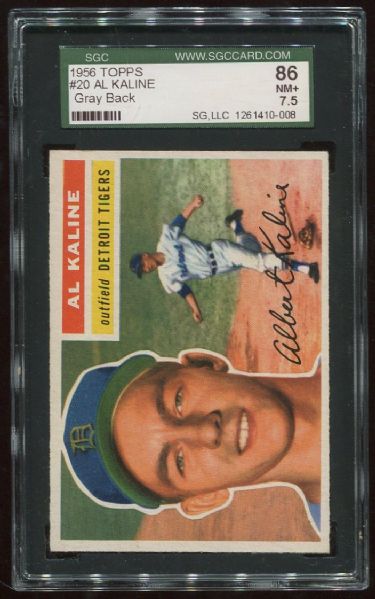 1956 Topps #20 Al Kaline SGC 86