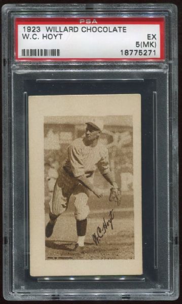 1923 V100 Willard Chocolate Waite Hoyt PSA 5 MK