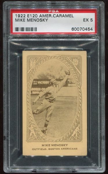 1922 E120 American Caramel Mike Menosky PSA 5