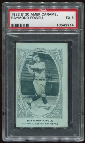 1922 E120 American Caramel Raymond Powell PSA 5