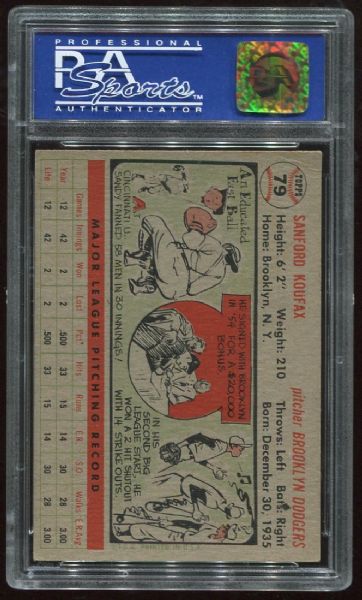 1956 Topps #79 Sandy Koufax PSA 6