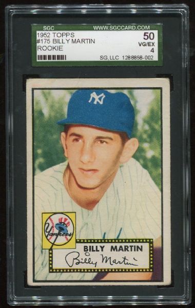 1952 Topps #175 Billy Martin Rookie SGC 50