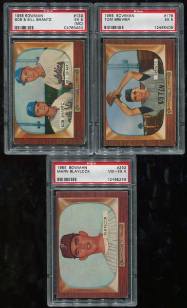 1955 Bowman Lot of 6 Assorted PSA Graded