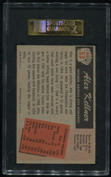 1955 Bowman #53 Alex Kellner SGC 88