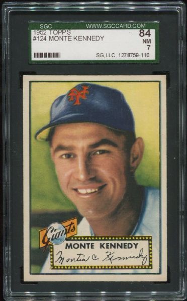 1952 Topps #124 Monte Kennedy SGC 84