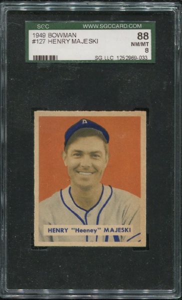 1949 Bowman #127 Henry Majeski SGC 88