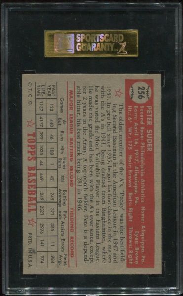 1952 Topps #256 Pete Suder SGC 84