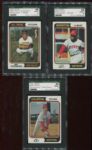 1974 Topps Lot of 3 Wrong Backs SGC 88