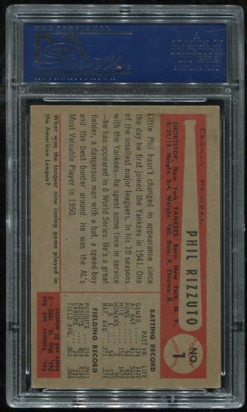 1954 Bowman #1 Phil Rizzuto PSA 5