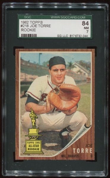 1962 Topps #218 Joe Torre Rookie SGC 84