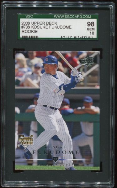 2008 Upper Deck #708 Kosuke Fukudome Rookie SGC 98