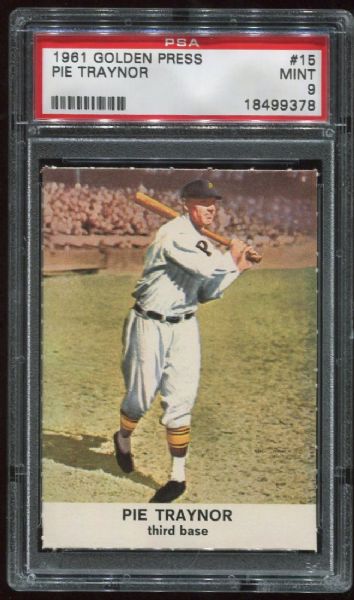 1961 Golden Press #15 Pie Traynor PSA 9