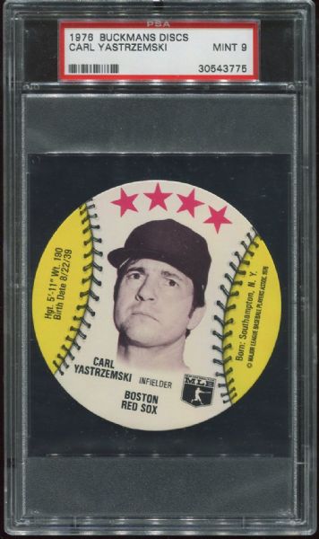 1976 Buckman Discs Carl Yastrzemski PSA 9