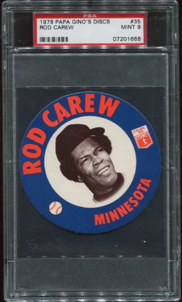 1976 Papa Gino's Discs #35 Rod Carew PSA 9