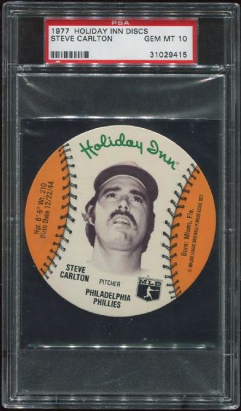 1977 Holiday Inn Discs Steve Carlton PSA 10