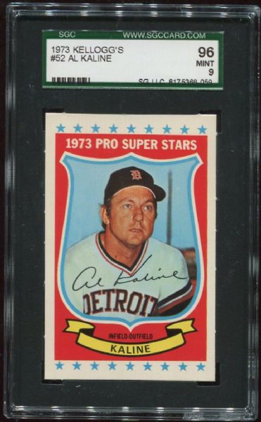 1973 Kellogg's #52 Al Kaline SGC 96