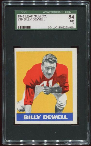 1948 Leaf Gum Co. #39 Billy Dewell SGC 84